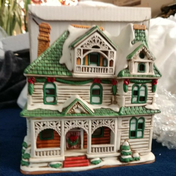 Lefton BURNSIDE Colonial Christmas Village 00717 Holiday 1992 C2 Original Box. - Picture 2 of 12